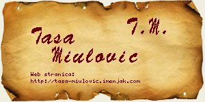 Tasa Miulović vizit kartica